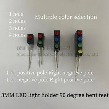 1 hole 3 MM okova za 90 stopinj upognjena stopala LED lučka za noge kazalnik Rdeča Rumena Zelena Modra Bela