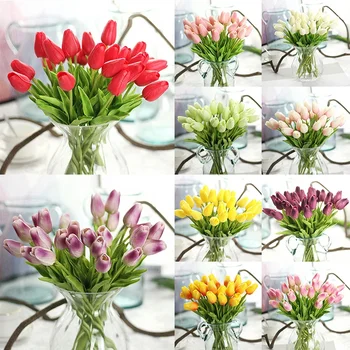 10 Kos Tulipanov Umetno Cvetje Pravi Dotik Šopek Ponaredek Cvetje Za Poroko Dobave Doma Dekor Valentines Cvetje Avto Dekor