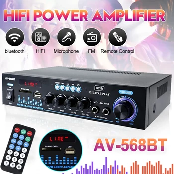 100V-240V 12V Avdio Ojacevalnikom 60Wx2 Kanal 2.0 Digital, za Dom, Avto, Močan HI-fi Bluetooth Stereo Subwoof AMP Podporo USB FM