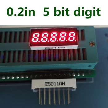 10PCS 5 Bit 7 Segment RDEČA LED Zaslon za 0,2 palčni Digitalni Cevi Plastičnih Kovinskih Skupno ANODO(Nixie cev)