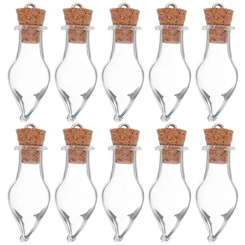 10pcs Stekla Mini, ki Želijo Steklenice Prazne Drobne Viseče Steklenice Mini Steklenih Steklenic, Visečih