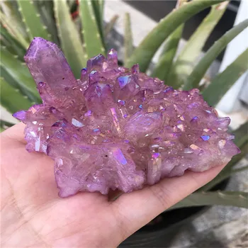 150 g Naravnega in lep vijolično electroplated quartz