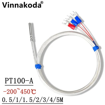 1PCS PT100-Temperaturni Senzor Termočlen z 0,5 M Kabel za zaznavanje Temperature visoke temperature, nepremočljiva