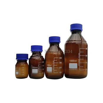1pcs zmogljivosti 100/250/500/1000 ml Reagenta Steklenico Vijak Usta z Blue Cap Rjava Oranžna Stekla Medicinski Laboratorij za Kemijo, Oprema