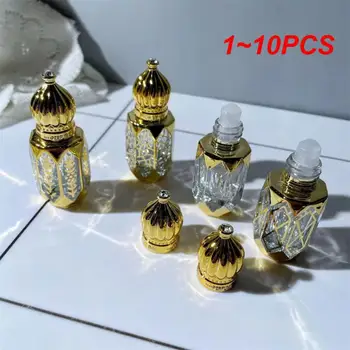 1~10PCS 6ml Luksuzni Slog Zlati Vžigalnike Parfum, Steklenice Steklo Roll-on Eterično Olje, Steklenica Prazna Kozmetika Testni Vzorec