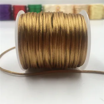 2 mm Starega Zlata 10-225meters Kitajski Vozel Kabel Saten Nit Macrame Vrv Zapestnica Pleteni Niz DIY Rese Beading Nit