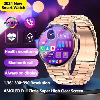 2023 Bluetooth Klic Ženske Pametno Gledati Poln na Dotik AMOLED Fitnes IP68 Vodotesen Moških Smartwatch Lady Ura + polje Za Android IOS