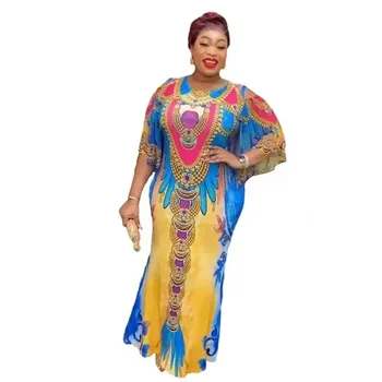 2024 Elegantno Afriške Obleke za Ženske Novo Pomlad Afriki Oblačila Plus Velikost Večer Stranka Dolgo Obleko Dashiki Ankara Obleke Obleke