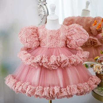 2024 Teenmiro Stranka Mladih Obleke za Dekleta, Otroci Princesa Cvetje Žogo Obleke za Pusta Otrok Chic & Elegantno Rojstni dan Obleko