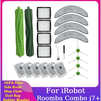 22PCS Nadomestnih Delov Za Irobot Roomba Combo J7+ sesalnik Gume Ščetke Filter Strani Krtačo Mop Krpo Vrečko za Prah