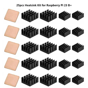 25Pcs Za Raspberry Pi 4 hladilno telo Za Raspberry Pi 4B Aluminija Heatsink Hlajenje Radiator Komplet Hladilnik Za Raspberry Pi Model 4