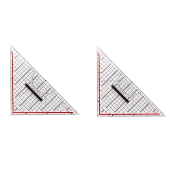 2Pcs 30 CM Risanje Trikotnika Vladar Multi-Funkcijo za Risanje Načrta Ravnilo Z Ročajem stopnja kotomer za Merjenje Vladar Tiskovine