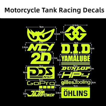2pcs Reflektivni Motocikel Nalepke Racing Tank Čelada Decals JDM Slog za YAMAH A MT07 MT09 Kawasak sem Z900 BM W