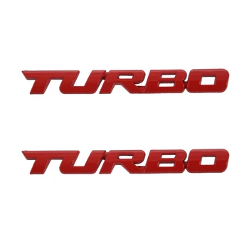 2X TURBO Univerzalni Avto, motorno kolo, Auto 3D Kovinski Emblem Značko Nalepke Nalepke, Rdeča