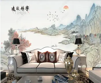 3d stenske freske ozadje po meri, zidana starodavni Kitajski črnila in pranje krajine dnevna soba foto tapete za stene, v zvitkih
