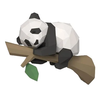 3D Živali Papir Model,Panda pa na Drevo Geometrijske Origami za notranjo Opremo,Dekoracijo Sten,Izobraževalne Otroci Igrače,A