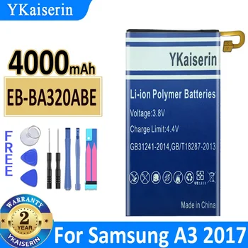 4000 MAH YKaiserin Baterija EB-BA320ABE Za Samsung Galaxy A3 2017 A320 A320F SM-A320F Visoka Zmogljivost Bateria + Progi ŠT.