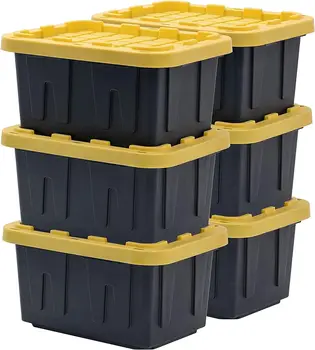 5-Gallon Težka Skladiščnih Posodah s Pokrovi, Stackable (6 Pack) omari organizator organizator polje rangement organizacija