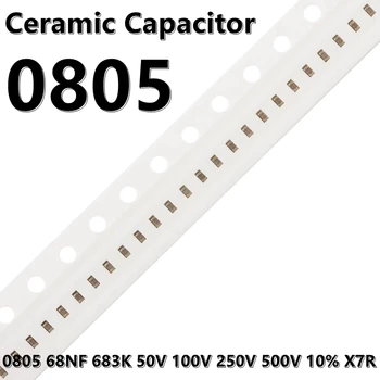 (50pcs) 0805 68NF 683K 50V 100V 10% X7R 2012 SMD Keramični Kondenzatorji