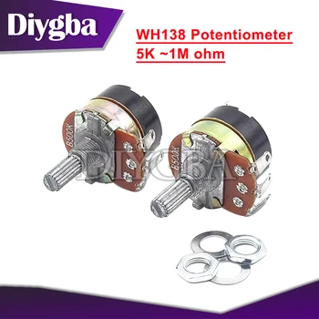 5PCS WH138 nastavljiv odpornost hitrosti regulator z potenciometer stikalo WH138-1 B5K B10K B20K B50K B100K B250K B500K
