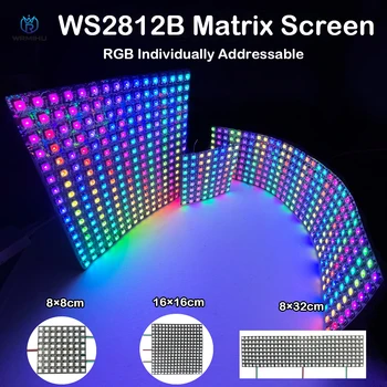 5V WS2812B 12V WS2815 RGB Krmilniki 16x16 Prilagodljiv Zaslon Led Modul Individualno Naslovljive 256 Slikovnih pik Ploščo Matrix Light