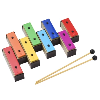 8-opomba Xylophone Pisane Glockenspiel Izmenljive Mavrične Barve Kovinske Plošče Resonator Zvonovi Glasbena Igrača Darilo za Otroke, Otroci
