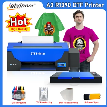 A3 DTF Tiskalnik R1390 Transfer Tiskalnik, Digitalni DTF Tiskalnik z Roll Podajalec Za DIY Hoodies Tkanine T shirt Tiskanje Stroj