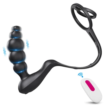 Analni Vibrator za Moške Butt Plug Analne Kroglice z vibriranjem Prostate Massager Daljinski upravljalnik Začetnik Sex Igrača za Moške