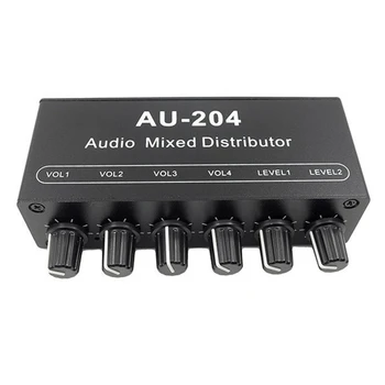 AU-204 Stereo Zvočni Signal Mešalnik Odbor za Slušalke Voznik Ojačevalnike, Mešalnik Distributer 3,5 MM Trajne