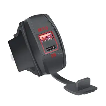 Auto Adapter za Avto Univerzalno 12V 24V Polnjenje prek kabla USB Vrata Nepremočljiva USB QC3.0 & PD Tip C Vtičnica
