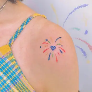 Barvice Ognjemet Tattoo Nalepke za Ženske Risanka Clavicle Roko Ponaredek Tatoo Trajno Tetovaže Nepremočljiva Začasni Tattoo Nalepke