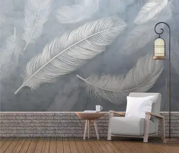 beibehang po meri de papel parede 3D Ozadje Sivo Pero Freske ozadja za dnevno Sobo, Spalnica Nepremočljiva Stensko Slikarstvo