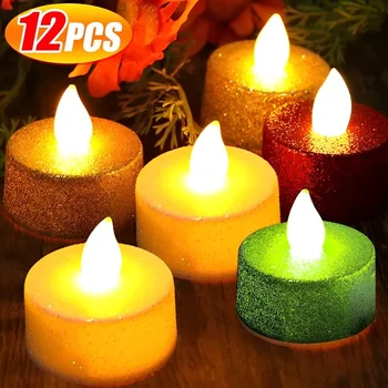 Bleščice LED Električni Sveče Baterija Upravlja Čaj Luči Brezplamensko Sveče Božič svate, Dekoracijo Romantično namizne Svetilke