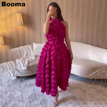 Booma Savdski Arabiji, Večerne Obleke Povodcem Rose Cvetje Stranka Maturantski Oblek -Line Gleženj Dolžina Formalne Priložnosti Obleko za Ženske