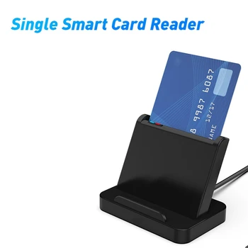 Bralnik pametnih Kartic, USB CAC IC ATM Smart Card Reader Univerzalno SIM Card Reader USB CCID ISO Priključek Za Windows, Linux Črna