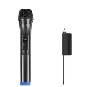 Brezžični Mikrofon UHF Dinamični Mikrofon z LED Zaslon za Konferenca Karaoke Domačega Računalnika v Živo Mikrofon-Črna