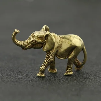 Bron Miniaturni Slon Slika Home Office Čaj Umetnosti Carving Ročaj Pet Namizni Živali Okraski