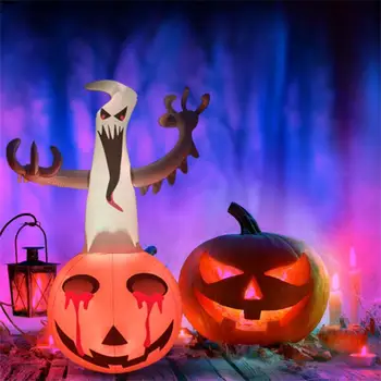 CoRui 1,2 M Visok Halloween Gumenjakov Duh na Bučno Oddaljen Nadzor LED Žareče na Prostem Travnik Dvorišče Halloween Okraski