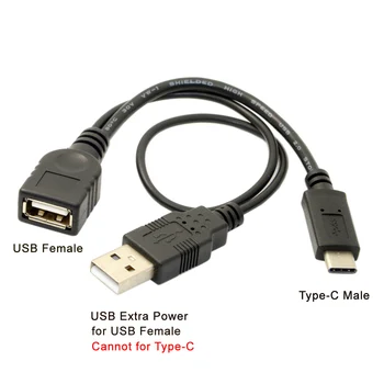 CY USB Tip C OTG USB-C Tip-C USB 3.1 do USB 2.0 Ženski OTG Podatkovni Kabel z Močjo za Mobilni Telefon, Tablični računalnik Prenosni računalnik