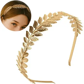 Dekleta, Lase Hoop Elegantno grški Glavo Gold Leaf Veje Lase Hoop Krono za Poročne Poroko Odlično Pribor Listov Glavo