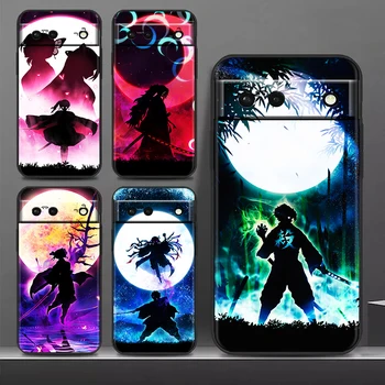 Demon Slayer Anime Kul za Google Slikovnih pik 8 7 6 Pro 6a 5 5a 4 4a XL 5G Črn Telefon Primeru Mehko Shockproof Kritje Lupini