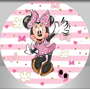 Disney Mickey in Minnie Miško Stranka Ozadju Decors Krog Ozadje po Meri Otrok Rojstni dan Dekoracijo Banner