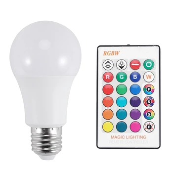 E27 Smart kontrolna Lučka Led RGB Svetloba, možnost zatemnitve 7W RGBW Led Lučka Pisane Menjava Žarnice Led Lampada RGBW Beli Dekor Doma