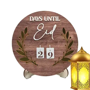 Eid Koledar Lesena Počitniška Adventni Koledar Eid Darilo DIY Ročno Obrt Dom Dekoracija za Mizo Oprema Za Dom In Otroci
