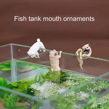 Fish Tank Ornament Realne Trajne Smolo Risanka Pug Dog Visi Akvarij Obesek Dekor Podvodni Pugs Francoski Goveda Za Dom