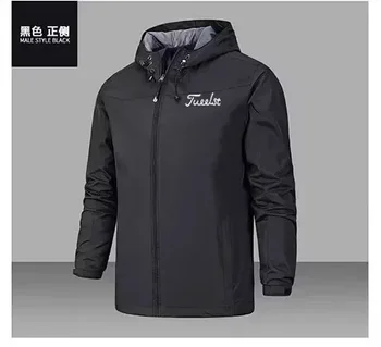 Golf jakno z logotipom moške logotip za pomlad in jesen leta 2023, pokrit s tanko nepremočljiva, windproof jakna