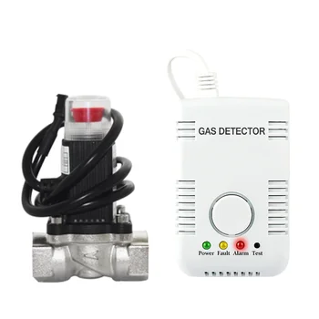 Gospodinjski Plin Detektor Gorljivih UNP Uhajanje Tester Alarm Senzor z DN20 Samodejno Zapre Ventil Za Domači Kuhinji Varnost