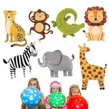 Gozdne Živali Baloni Safari Balon Z Nasmehom Slon Dekorativni Stranka Materiala Za Baby Tuš Živali Temo Stranka Džungle