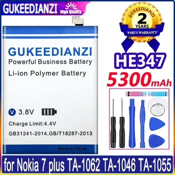 GUKEEDIANZI HE347 5300mAh Baterija za Nokia 7 Plus TA-1062 TA-1046 TA-1055 N7P N 7P Baterije + Progi ŠT.