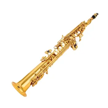 JK Keilwerth SX90II Sopranski Saksofon Gold & Niklja B ravno Sopran Naravnost z dvema vratu ,ohišje, ustnik, rokavice, trs